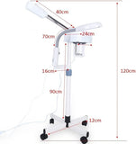 2 in 1 Facial Steamer Ionic Ozone Facial Steamer on Wheels with 5X Magnifying Lamp Hot Mist