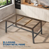 Rustic 63 Metal Frame Dining Table for 4-6, Seats Regular Counter or Dinner