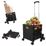 SELORSS Folding Utility Cart Portable Rolling Crate Handcart with Stair Climbing Wheels