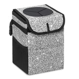 Collapsible Car Trash Bin With Lid, Leakproof Storage Bag, Mesh Side Pocket