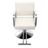 360° Rotatable Barber Chair Adjustable Hair Salon Chair White Stylist Chair for Hair Salon