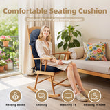 Corduroy Non-Slip Fade-Resistant Soft Rocking Chair Cushion With Tie For Patio High