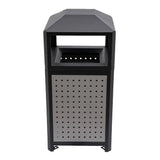 15 Gallon Commercial Outdoor Trash Can, Side Opening Outdoor Metal Waste Receptacle Industrial Waste Container