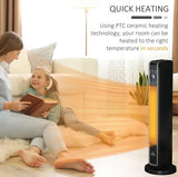 HOMCOM 2-In-1 Portable Space Heater for Indoor Use with Remote Control