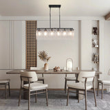 Rectangle Chandeliers for Dining Room 37" Water Ripple Glass Island Light Fixture