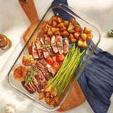 Glass Baking Dish with Lids Rectangular Glass Baking Pan Bakeware Set with Lids