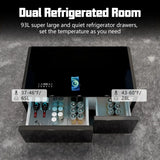 Smart Coffee Table with Built-in Fridge 15W Wireless Charging USB Ports