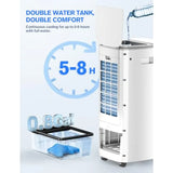 White evaporative cooler w/ 4 ice packs, 7H timer and 70 oscillation,for office