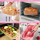 Large 1800ml Glass Loaf Pan Set 2pcs with Lid Oven Safe Baking Dish Ideal for Cakes