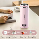Portable Travel Electric Kettle with Plug-in Boiling and Keeps Warm via USB