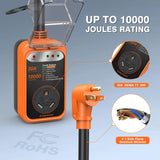 RV Surge Protector 30 Amp, 10000 Joules Circuit Analyzer w/ Waterproof Cover