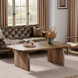 Tribesigns Farmhouse Rectangular Coffee Table, 47.24-Inch w/ Sturdy Base