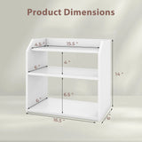 3-Tier Desktop Bookshelf w/ Raised Top Guardrails. Space-Saving Desk