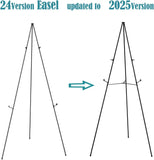 63" Tall Display Easel Stand for Wedding Sign Poster, Foldable Adjustable Metal Easels with Portable Bag