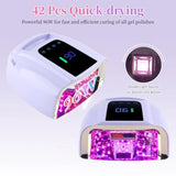 96W Rechargeable UV LED Nail Lamp Cordless UV Light for Nails with LCD Display Auto Sensor 4 Timer Setting
