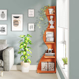 Tribesigns Corner Shelf, Modern 5-Tier Wall Corner Bookshelf, Stylish