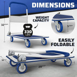 Heavy Duty Foldable Push Cart Dolly 330 lbs Capacity Collapsible Hand Truck