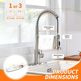 Touchless Kitchen Faucet with Pull Down Sprayer LED Light Single Handle Motion Sensor Smart
