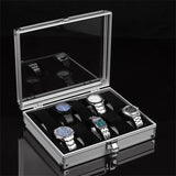 1pc Watch Display Storage Case 6/12/24 Grid Jewelry Watches Display Storage Box Square Case Suede Inside Rectangle Watch Holder