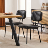 JHK Faux Leather Modern Dining Chairs Set of 2 Ergonomic Lumbar Support Foam Sponge Cushion Seat