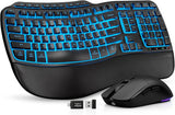 SGIAWETA-Ergonomic Wireless Keyboard and Mouse Combo, Rechargeable