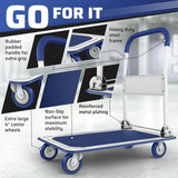Heavy Duty Foldable Push Cart Dolly 330 lbs Capacity Collapsible Hand Truck with Swivel