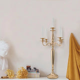 4Pcs 5 Arm Gold Metal Candlestick Holder for Wedding Decorative(28 Inch