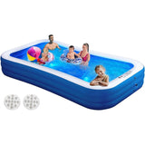 Inflatable Swimming Pool with Pool Lights, 130x72x22 Inches for Outdoor