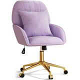 Home Office Desk Chair Comfy with Adjustable Swivel Wheels, Modern Velvet Makeup