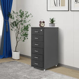 6 Drawer File Cabinet with Lock, Vertical Filing Storage Cabinets with Wheels