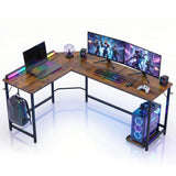JHK 66 Inch L ShapedCorner Computer Desk Larger Gaming Office Table