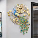Creative Metal Wall Clock Modern Style Wall Watch Clock Peacock Shaped