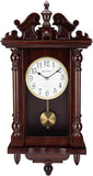 Wall Clock with Real Wood, 4 Chime Options, Swinging Pendulum, 22" Large