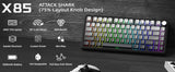 ATTACK SHARK X85 Wireless Mechanical Gaming Keyboard,TKL 82 Keys,Gasket Structure,Knob,RGB Hot Swappable Custom Keyboard