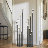 Set of 4 Floor Candle Holders,9 Arm Candle Holder for Fireplace Decoration