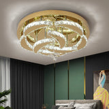Luxury Gold K9 Crystal Ceiling Lamp Dimmable Led Chandelier Modern Living Dining
