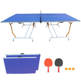 9ft Mid-Size Foldable&Portable Ping Pong Table Set Indoor Games w/ 3 Balls