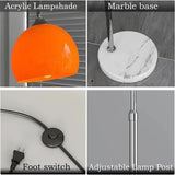 Nordic Simple Floor Lamp with Orange Acrylic Shade for Living Room