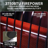 3750 BTU Butane Portable Space Heater w/Warming Shelf for Indoor&Outdoor Use