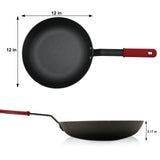 HANSMART 12In Pre-Seasoned Lightweight Cast Iron Skillet