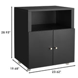 Printer Stand with Storage, Copier Printer Cabinet with 2 Doors Mobile Metal File Cabinet with Open Storage Shelf for Letter/Leg