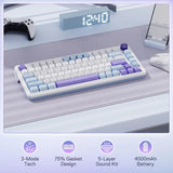 Redragon K673 MAX 75% Wireless Gasket RGB 81 Keys PBT Mechanical  Hot-Swap Gaming Keyboard, Custom Linear Switch