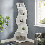 Tribesigns Corner Shelf, Modern 5-Tier Wall Corner Bookshelf, Stylish