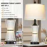 Modern Table Lamps for Living Room 26"with 2 Textured LED Night Light