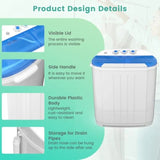 Portable washing machine for apartment/RV/dorm use, stainless steel drum, white, 14 lbs capacity