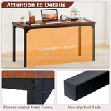 4-Person Meeting Room Table: Large Tabletop, Heavy-Duty Metal, Multifunctional Desk for Home, Office,