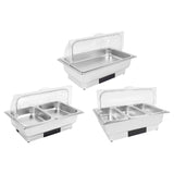 Electric Heating 9L Chafing Dish Buffet Chafer| Touch Control Stainless Steel Catering Warmer Server