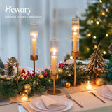 Set of 3 Tall Taper Candlestick Holders for Table Centerpiece Wedding Decor