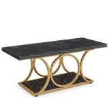 Tribesigns Rectangle Coffee Table, 47.24-inch Modern Coffee Tables for Living Room