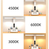 LED Clock Table Lamp USB Chargeable Dimmable Desk Lamp 2 Heads